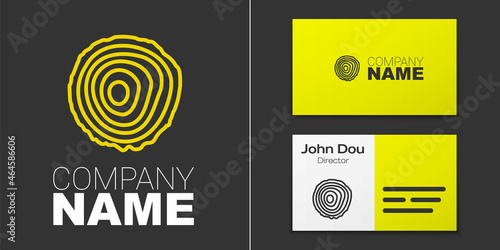 Logotype line Tree rings icon isolated on grey background. Wooden cross section. Logo design template element. Vector