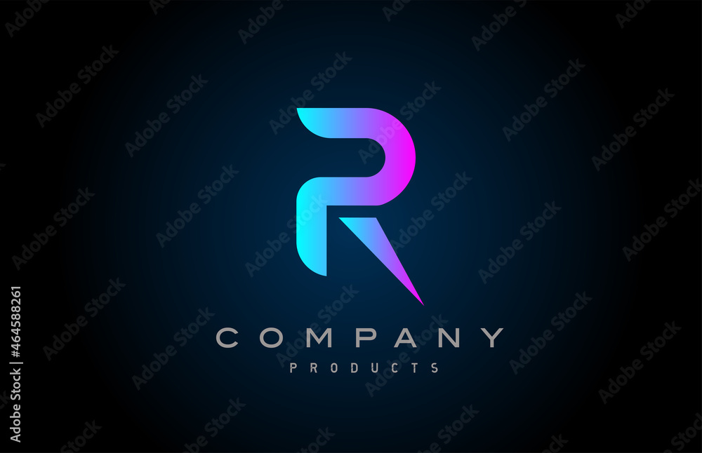 pink R alphabet letter logo icon. Design for company and business pink R alphabet letter logo icon. Design for company and business