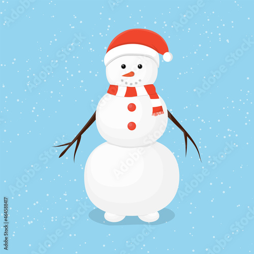 Snowman on a blue background vector illustration © DELYRICA