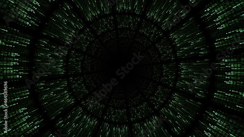Hypnotic green dots in tunnel