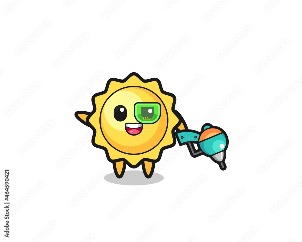 sun cartoon as future warrior mascot