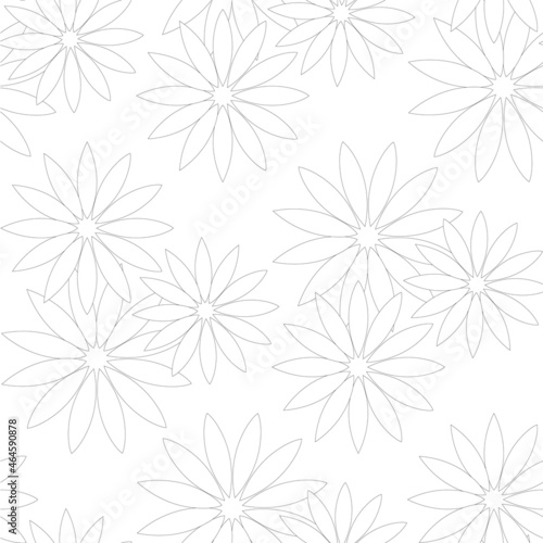 Flowers seamless monochrome pattern art design elements stock vector illustration for web, for print, for fabric print, for wallpaper