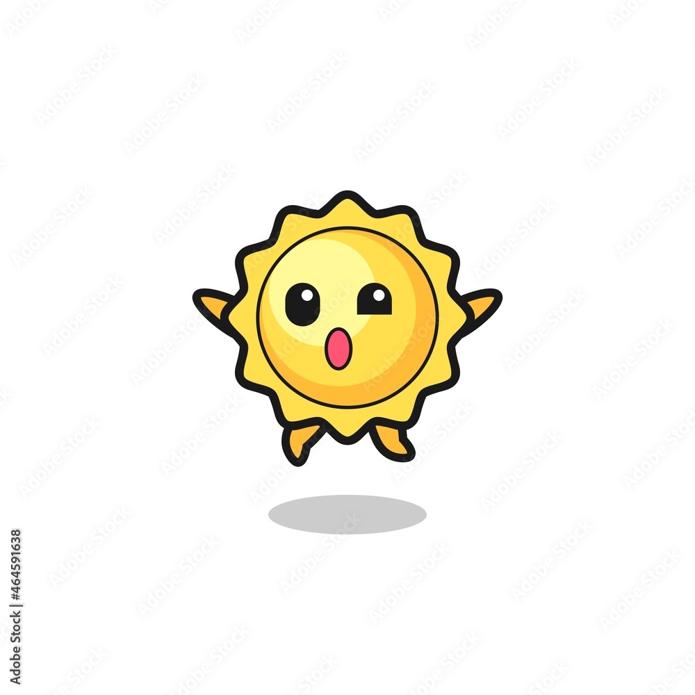 sun character is jumping gesture