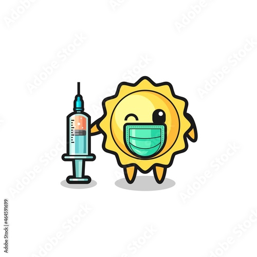 sun mascot as vaccinator