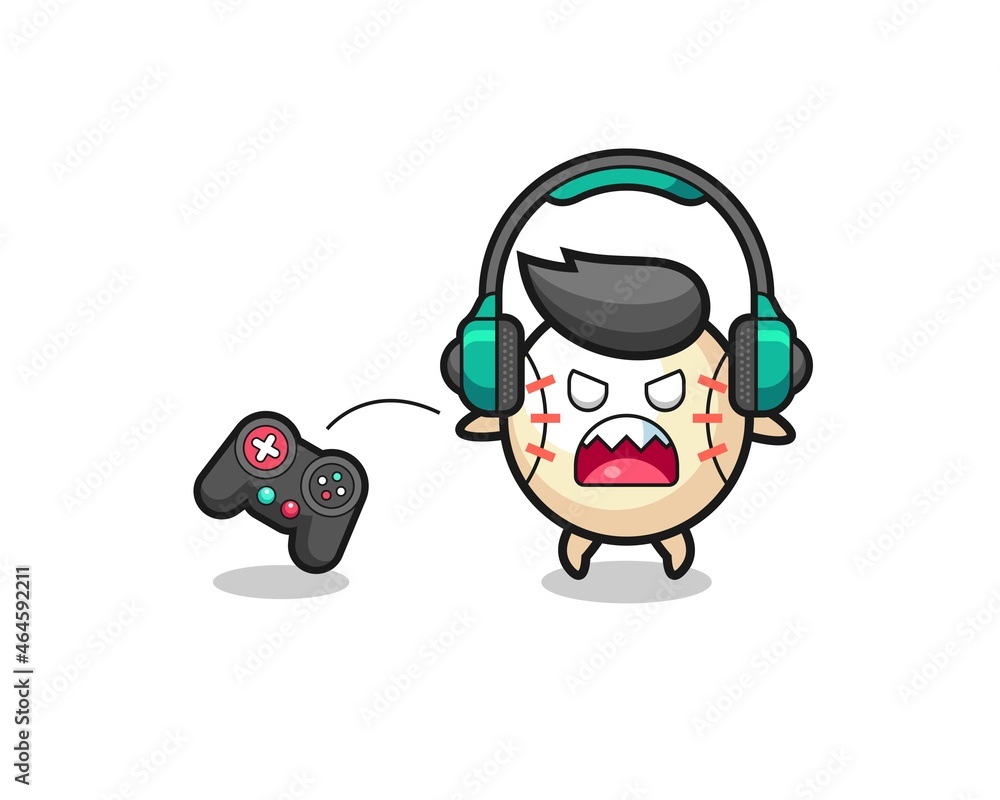 baseball gamer mascot holding a game controller baseball gamer mascot holding a game controller