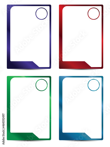 shiny multicolored set of simple card frame border