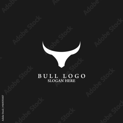 Bull head logo, cow, animal, mascot, wild, matador logo design vector