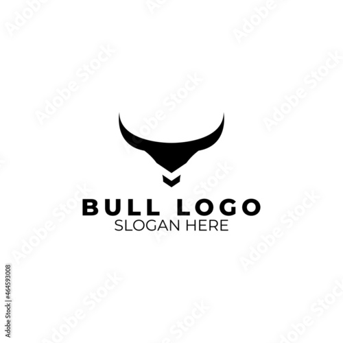 Bull head logo, cow, animal, mascot, wild, matador logo design vector
