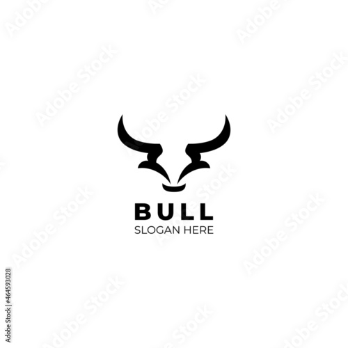 Bull head logo, cow, animal, mascot, wild, matador logo design vector