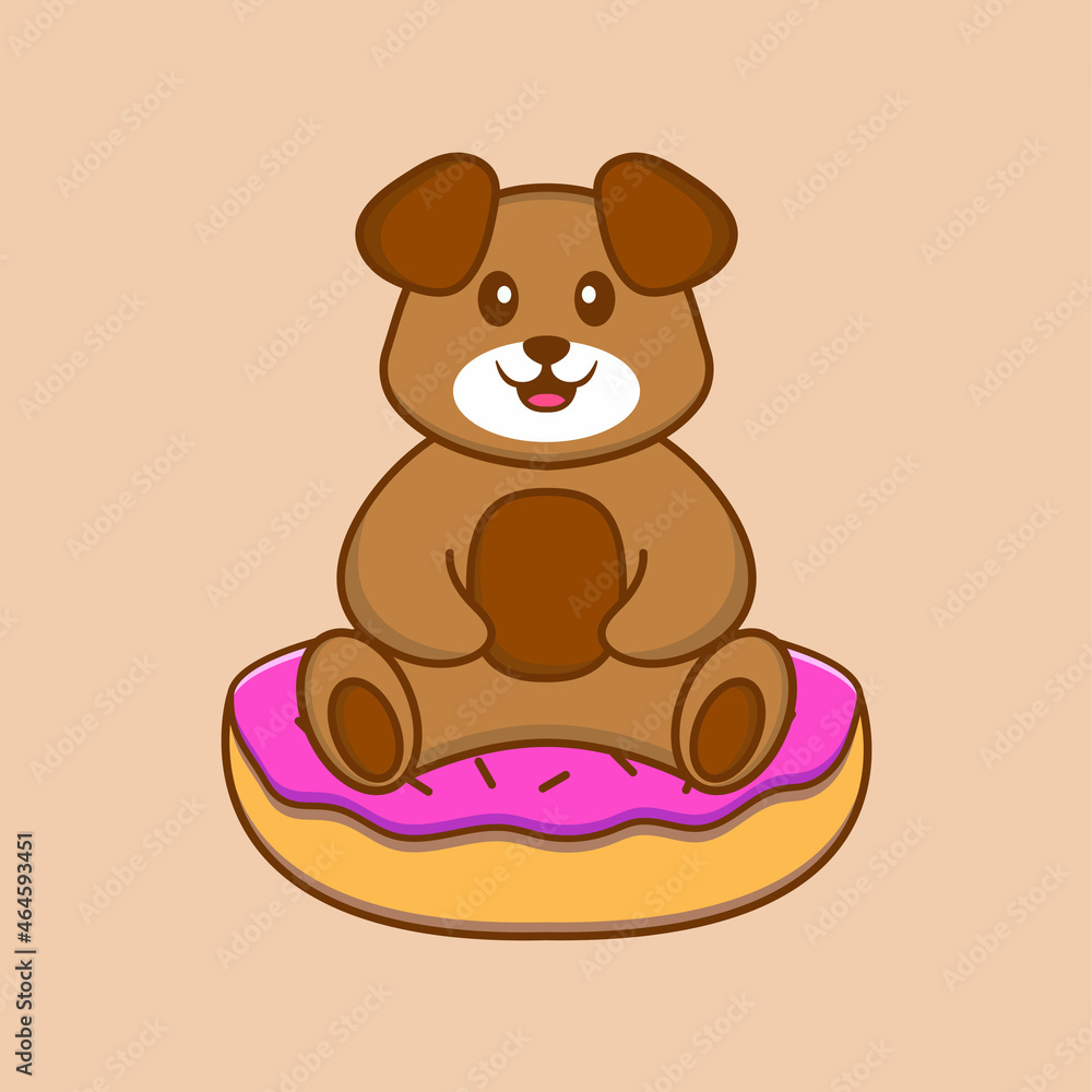 Obraz premium Cute dog cartoon character vector illustration.