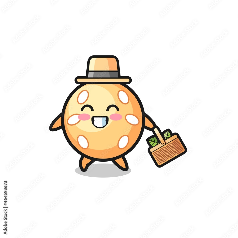 sesame ball herbalist character searching a herbal sesame ball herbalist character searching a herbal