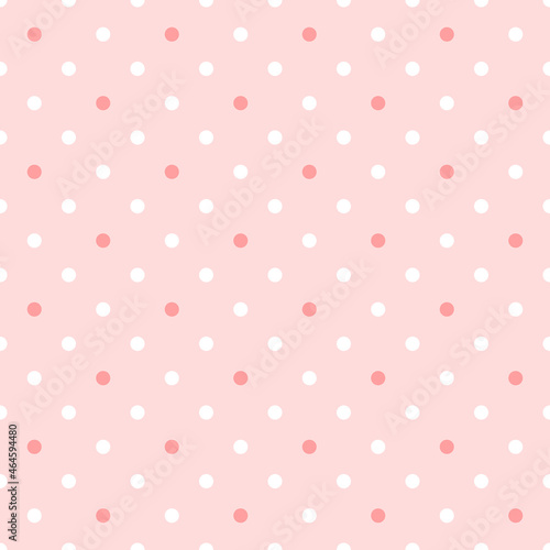 Vector seamless polka dots pattern. Cute design for wrapping paper, wallpaper, textile, stationery.