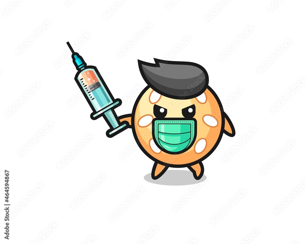 illustration of the sesame ball to fight the virus illustration of the sesame ball to fight the virus