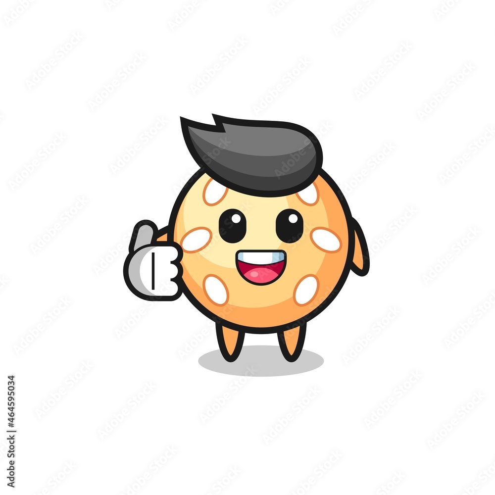 sesame ball mascot doing thumbs up gesture sesame ball mascot doing thumbs up gesture