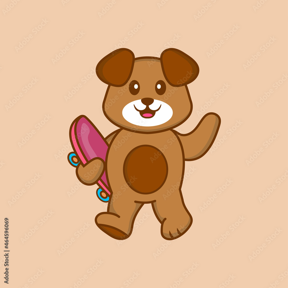 Obraz premium Cute dog cartoon character vector illustration.