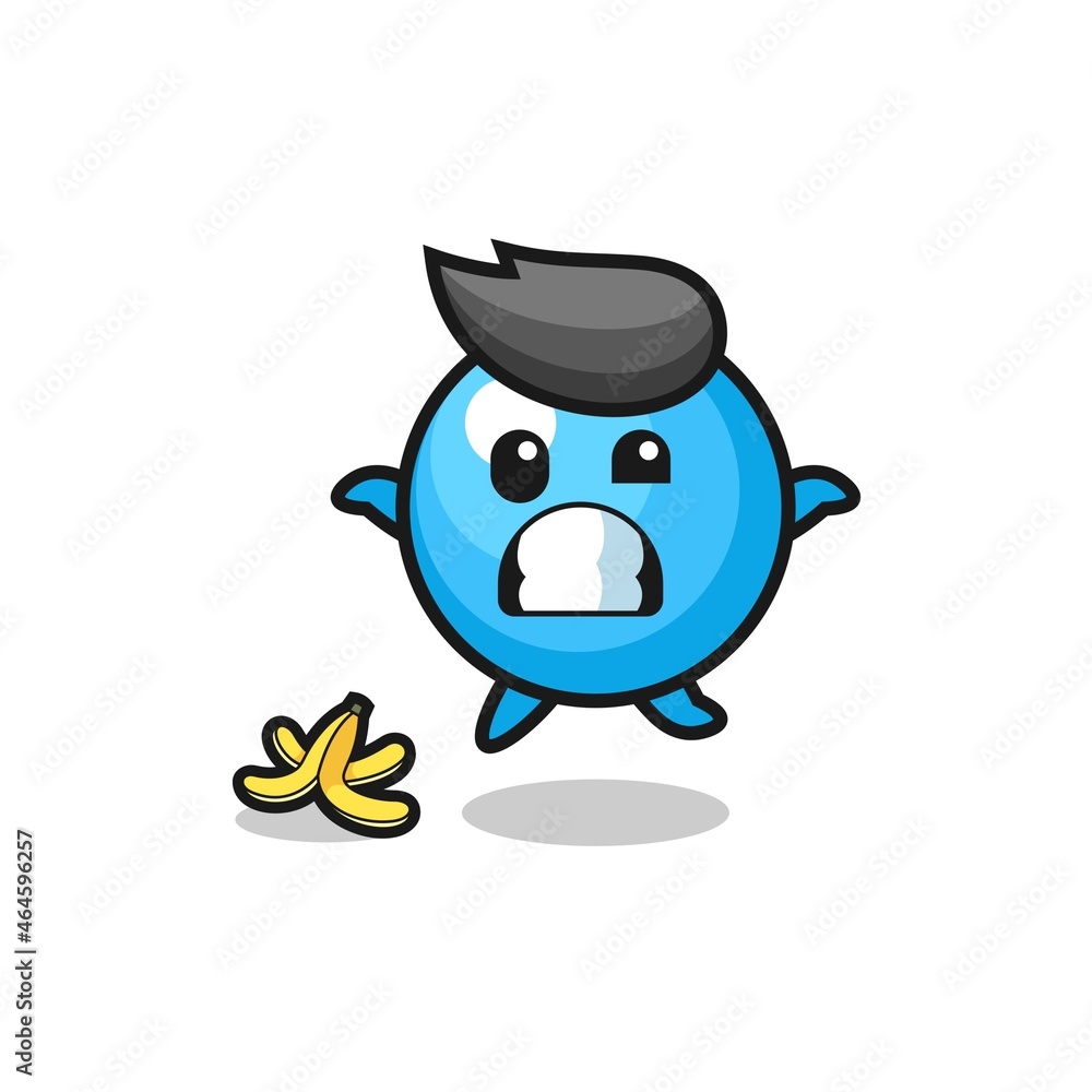 gum ball cartoon is slip on a banana peel gum ball cartoon is slip on a banana peel