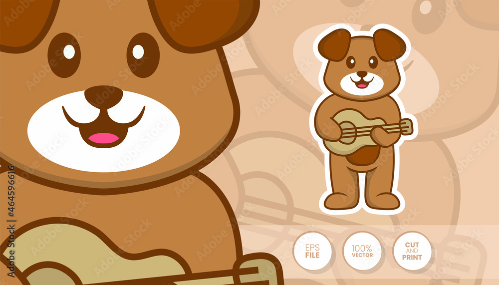 Fototapeta premium Hand drawn illustration of Cute dog. Cartoon character concept - Stickers