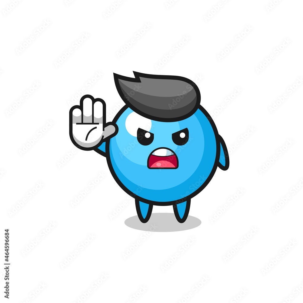 gum ball character doing stop gesture