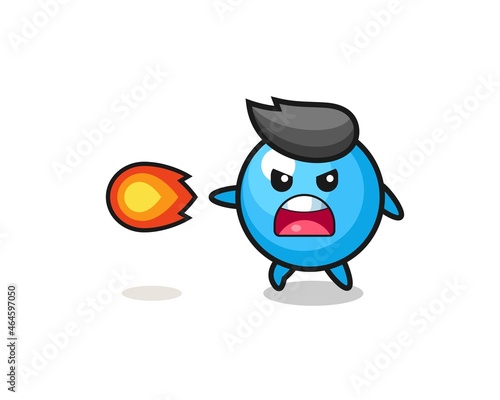cute gum ball mascot is shooting fire power © heriyusuf