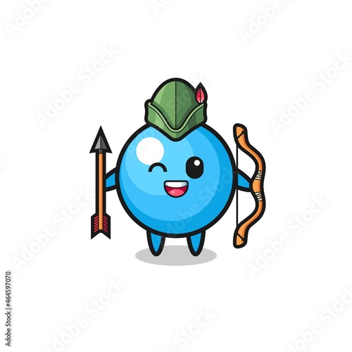 gum ball cartoon as medieval archer mascot © heriyusuf