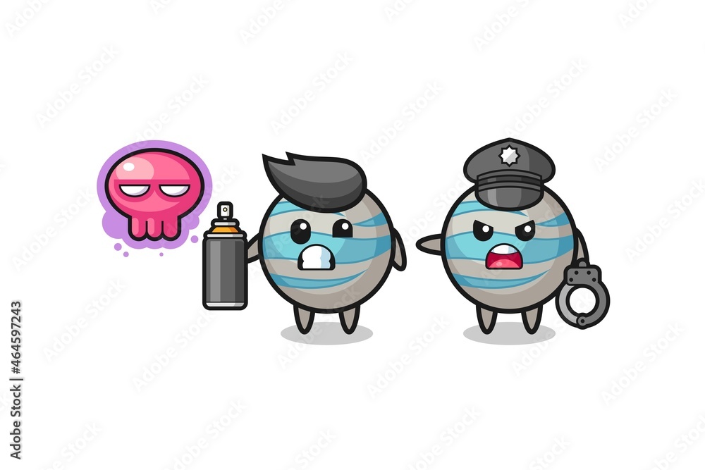 planet cartoon doing vandalism and caught by the police planet cartoon doing vandalism and caught by the police