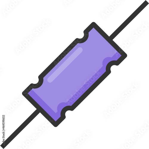 Capacitor filled line icon, electronic and circuit part accessories in main board