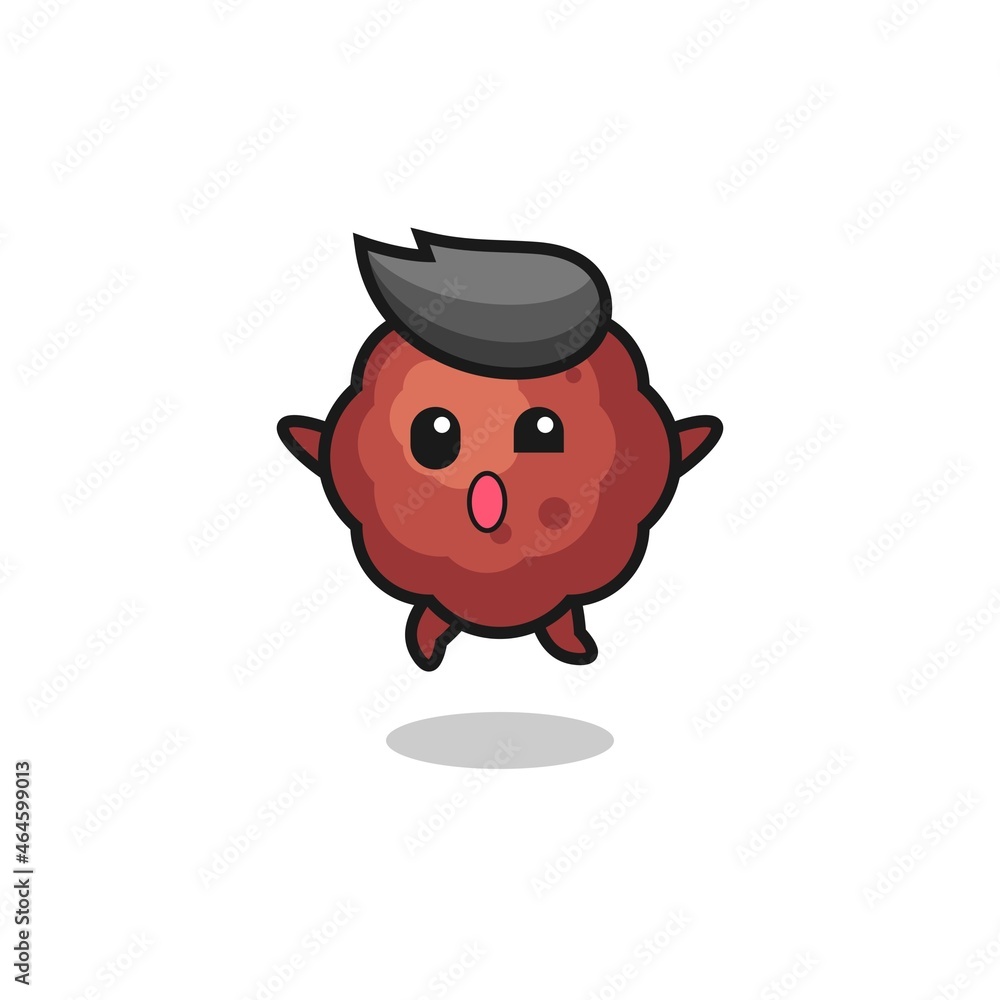 meatball character is jumping gesture meatball character is jumping gesture