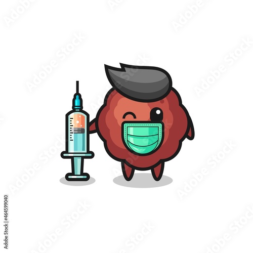 meatball mascot as vaccinator