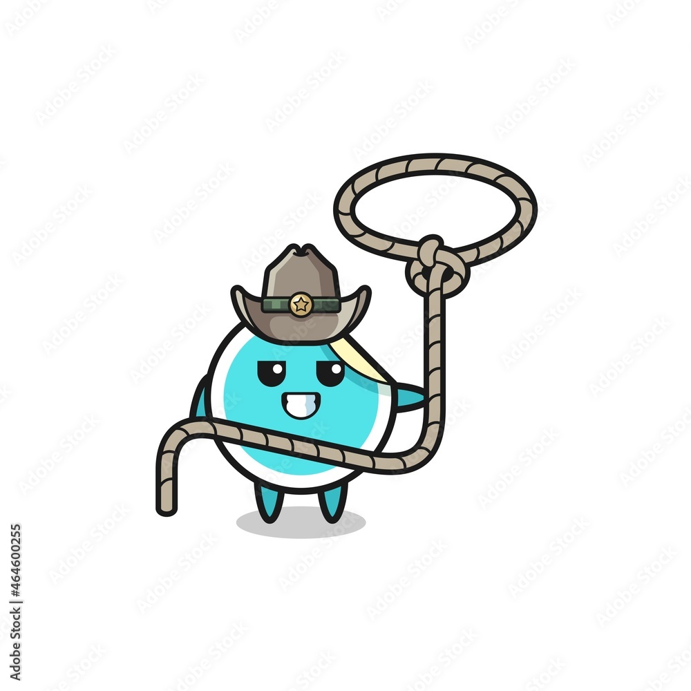 the sticker cowboy with lasso rope the sticker cowboy with lasso rope