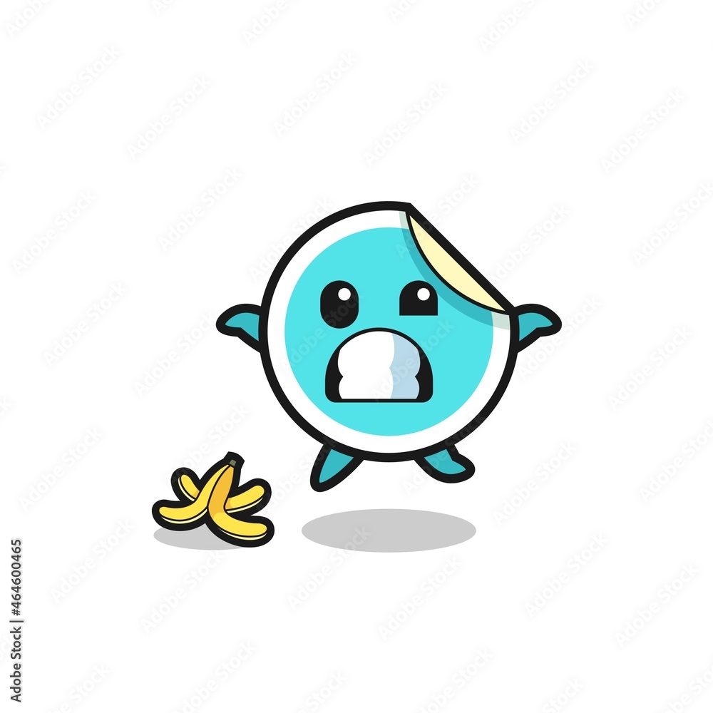 sticker cartoon is slip on a banana peel sticker cartoon is slip on a banana peel