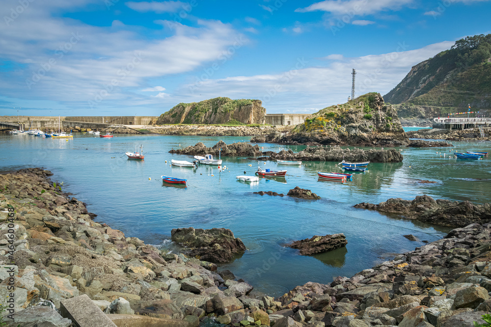 Picturesque fishing port in the small village of Cudillero, Asturias, Spain