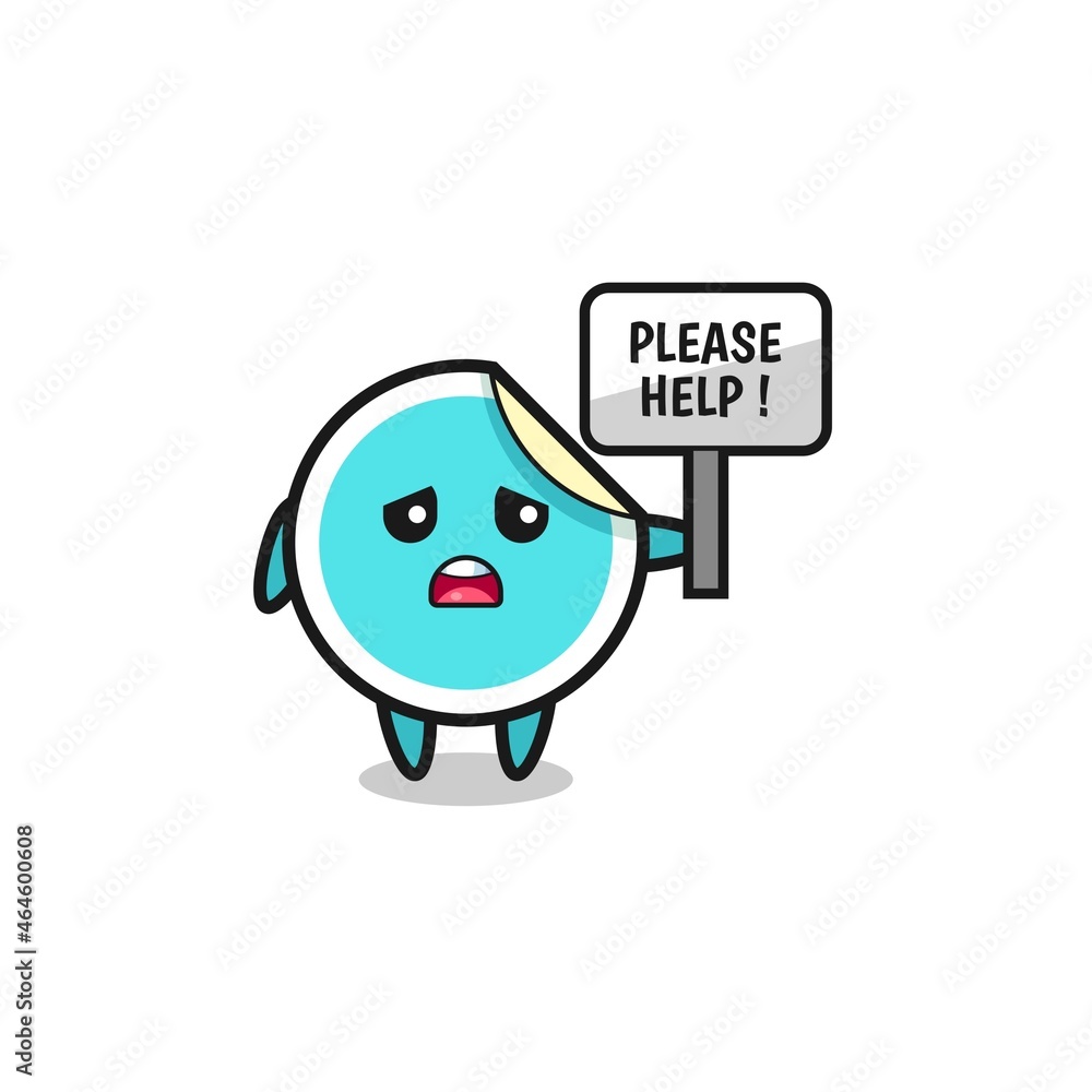 cute sticker hold the please help banner cute sticker hold the please help banner