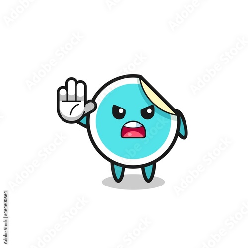 sticker character doing stop gesture