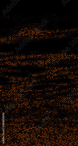 Abstract halftone dotted orange background.