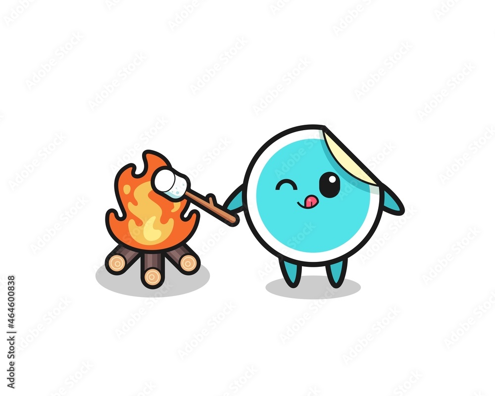 sticker character is burning marshmallow sticker character is burning marshmallow