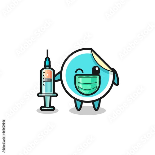 sticker mascot as vaccinator