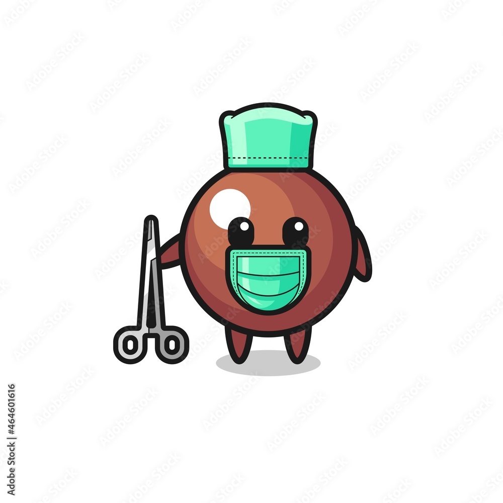 surgeon chocolate ball mascot character