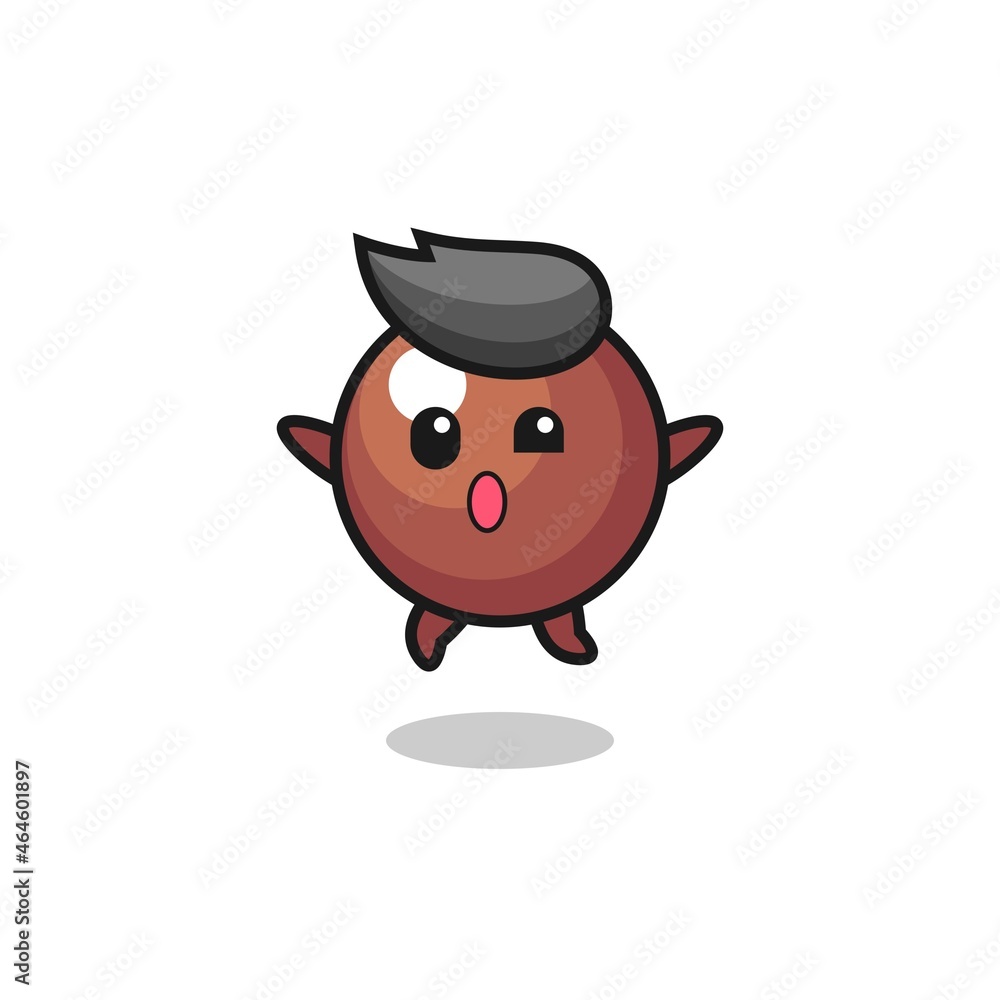 chocolate ball character is jumping gesture chocolate ball character is jumping gesture