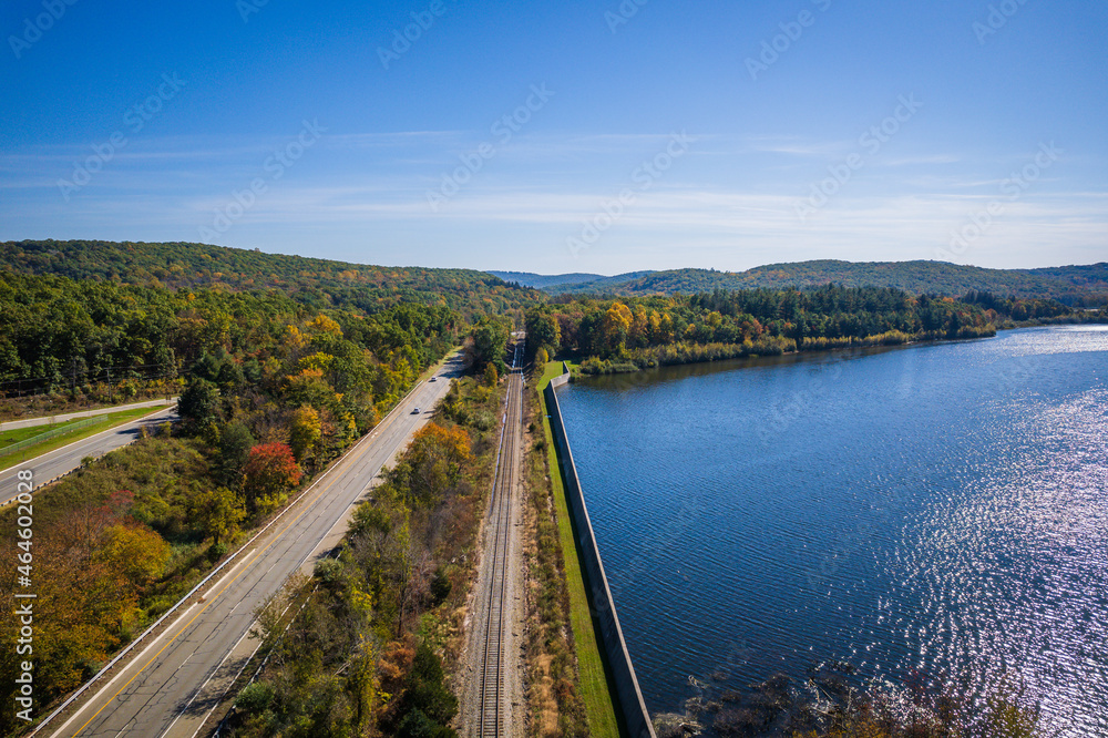Aerial Drone of Autumn West Milford New Jersey 