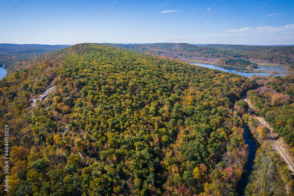 Aerial Drone of Autumn West Milford New Jersey 