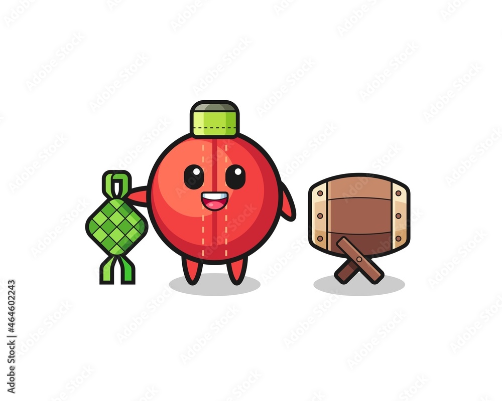 cricket ball muslim character are celebrating Eid Al Fitr cricket ball muslim character are celebrating Eid Al Fitr