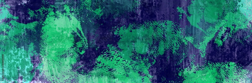 Abstract background painting art with green and blue paint brush for halloween poster, banner, website, card background
