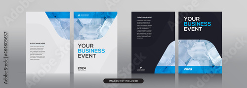 Set of Multipurpose corporate book cover design template in a4 format premium vector mockup