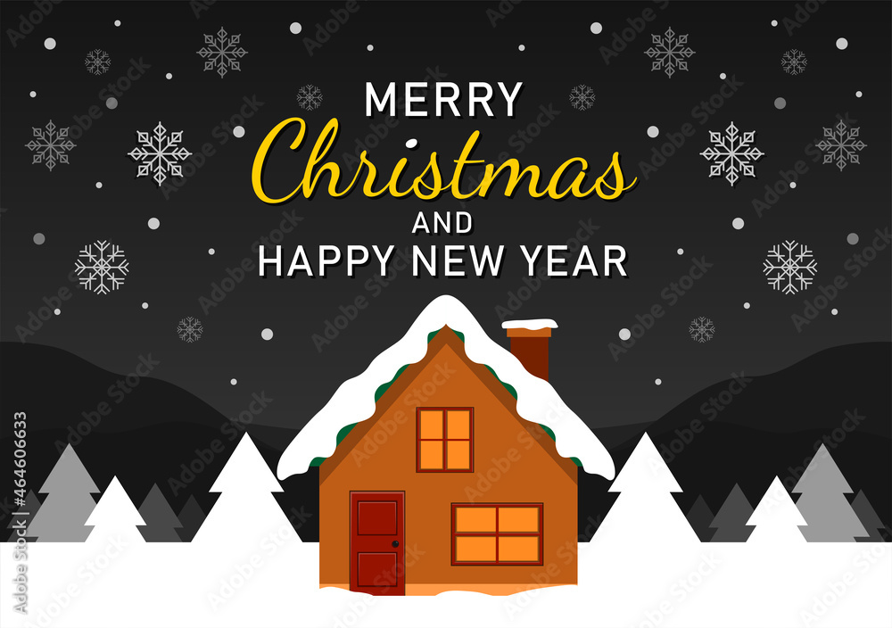 Naklejka premium Christmas and new year background with snowflakes