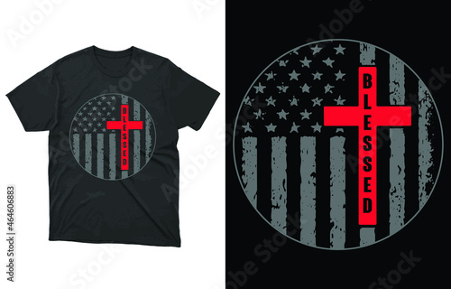 Jesus Blessed USA Flag T-Shirt Vector Design, Blessed Shirt, Religious Shirt, Hymn T-Shirt, Christ Jesus Shirt, Jesus Love Tee,