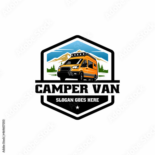 RV camper van isolated logo vector	