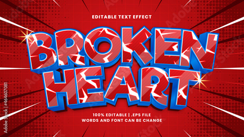 Broken heart editable text effect in crack and scary text style