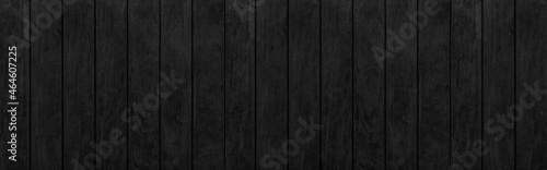 Panorama of Black grey wood color texture vertical for background. Surface light clean of table top view. Natural patterns for design art work and interior or exterior