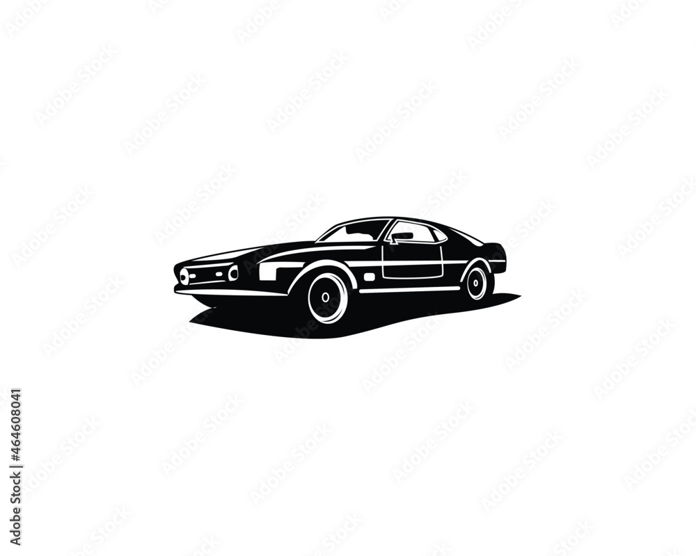 vector graphic illustration of a black mustang car on a white background.  Stock Vector | Adobe Stock