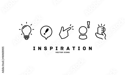 Inspirational icon set / imagination / Inspiration photo